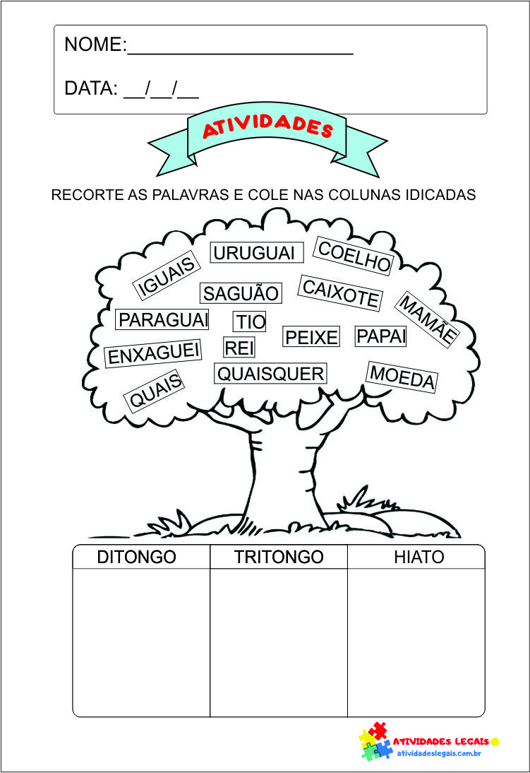 Atividades Ditongo Trintongo E Hiato Blog